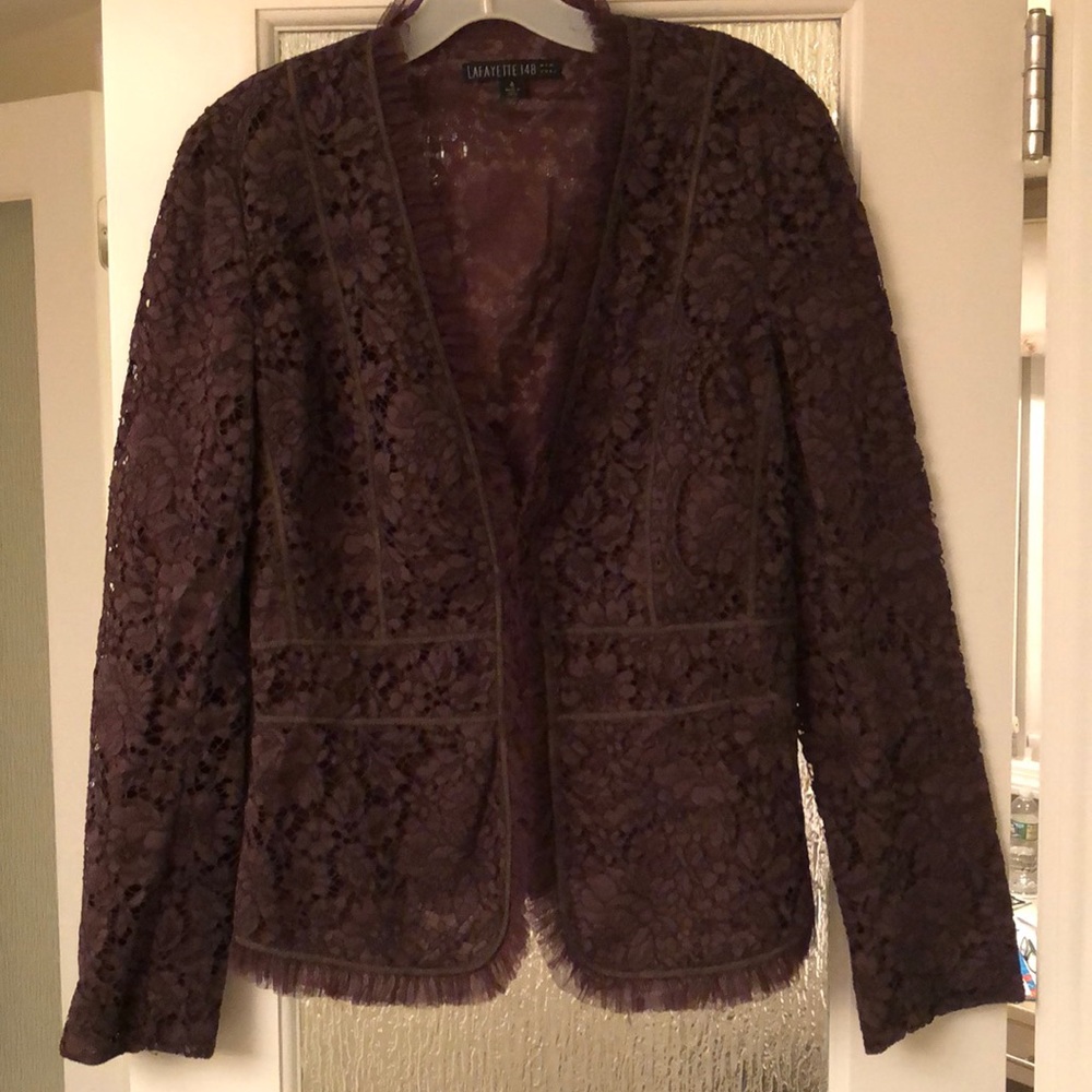 Lafayette 148 lace top